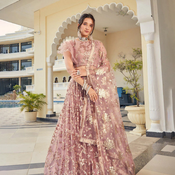 https://newfitz.com/products/peach-coloured-gold-toned-embellished-sequinned-semi-stitched-lehenga-unstitched-blouse-with