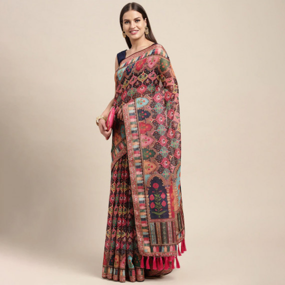 https://newfitz.com/products/peach-coloured-multicoloured-kalamkari-sequinned-linen-blend-block-print-saree